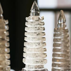 พระพุทธรูปหินควอตซ์สีขาวธรรมชาติ แบบมาตรฐาน 7/9 ชั้น งานแฮนด์เมด เป็นมิตรกับสิ่งแวดล้อม ของตกแต่งบ้านหรูหรา สำหรับสำนักงาน ขายส่ง - Product Image 2