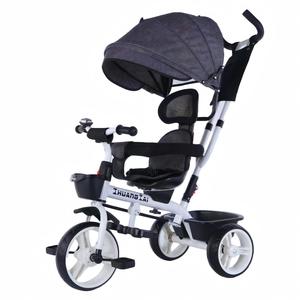 <span class=keywords><strong>Tricycle</strong></span> pliable pour enfants avec cadre en alliage d'aluminium, auvent et poignée de poussée réglable, capacité de charge de 20 kg, pour les enfants de 0 à 3 ans - Product Image 1