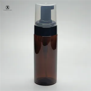 Boş 100ml 150ml 160ml 200ml plastik pet köpük pompa şişeleri amber köpük pompası sabunluklar şişe etiketleri ile 150ml