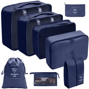Conjunto de organizadores de bagagem 8 peças por atacado de fábrica cubos de embalagem para sacolas de viagem personalizadas