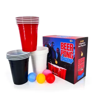 16oz Beer Pong Trink spiel Set Beer Pong Cups 24 Cups 8 Pong Balls