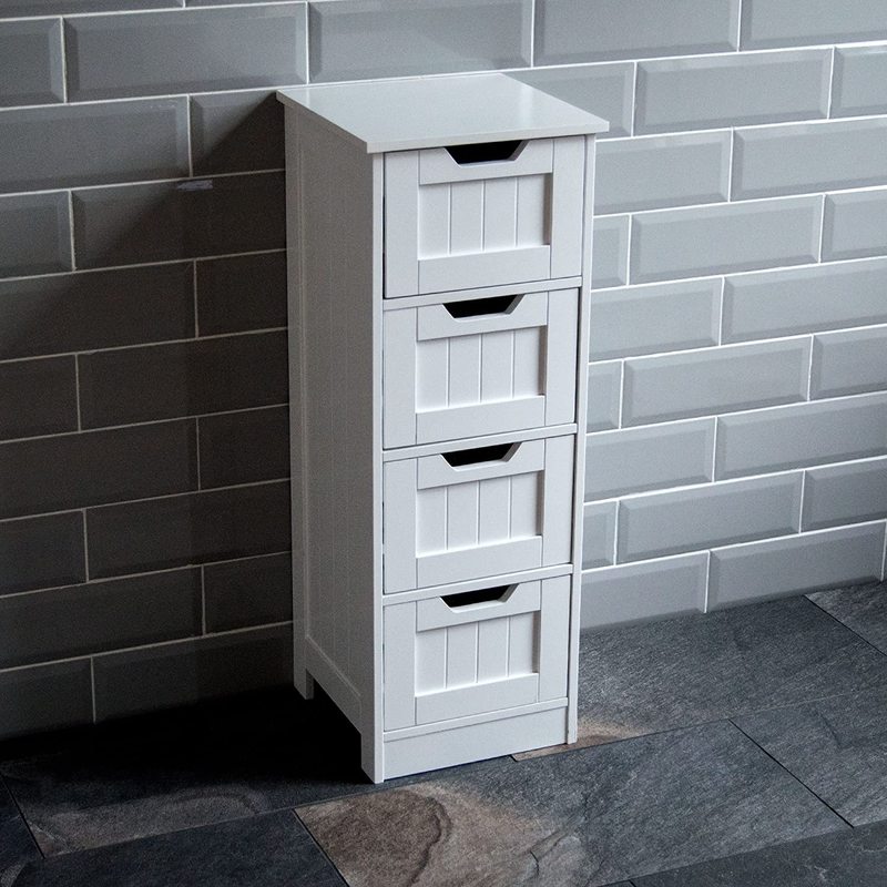 Bathroom 4 Drawer Floor Standing Cabinet