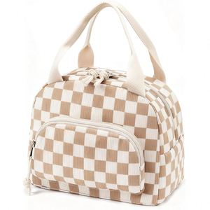 Sac à déjeuner isotherme matelassé en velours côtelé 8,5 L grande capacité, sac isotherme étanche pour le bureau, le travail, les pique-niques en plein air - Product Image 1