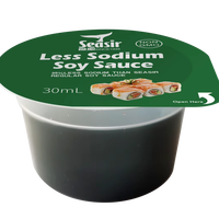 Seasir - 160 Vasos Desechables de Salsa de Soya Ligera de 30 ml - Elaborada con Pureza del 100% Sin Aditivos, Lista para Usar, 24 Meses de Duración