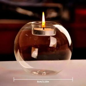 Classical Design Round Shape Clear <b>Glass</b> High Borosilicate Candle Holder Customized Color Christmas Home Decoration - Product Image 1