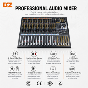 DSZ <span class=keywords><strong>DS</strong></span>-16P-2 Mixer Digitale Professionale a 16 Canali 2 Gruppi con DSP 24-bit, Bluetooth, MP3, USB, Ingressi XLR, Uscita Stereo 30W - Product Image 4