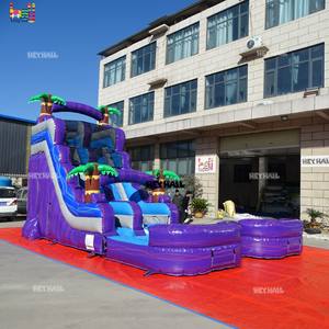 Toboggan aquatique <span class=keywords><strong>gonflable</strong></span> Heyhail Slide Tropical Palm avec <span class=keywords><strong>piscine</strong></span> et butée pour enfants et adultes - Product Image 4