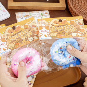 Donut Stress Relief Squeeze Toy Cute Slow <b>Rebound</b> TPR Realistic Food Theme Pinch Toy Small Gift for Kids - Product Image 1