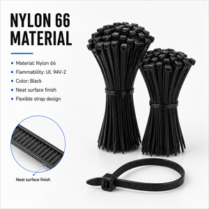 Attaches de câbles en nylon Solar-Shield de 16 pouces (5x400mm) 50LB résistantes à la traction et aux UV (PA66) pour l'infrastructure de télécommunications extérieure - Product Image 4
