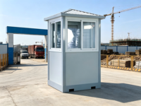 Caseta de Guardia Modular Portátil, Cabina de Peaje Desmontable de Acero, Caseta Prefabricada Preinstalada