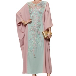 <span class=keywords><strong>Abaya</strong></span> Ba3161 de style vintage rose et vert brodée, chemise cape anti-statique en polyester pour la saison d'automne - Product Image 2