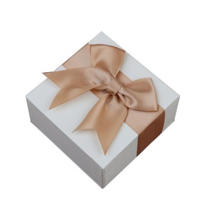 Custom Logo French <b>Champagne</b> Gold Paper Lid & Base Jewelry Storage <b>Box</b> with Bowknot - Product Image 5