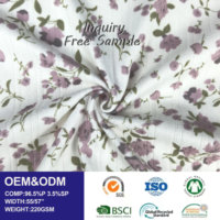 Tissu jacquard pointelle 96,5% polyester 3,5% élasthanne 220 GSM respirant à imprimé floral en maille côtelée pour pyjamas