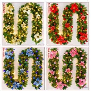 2.7m Dekorasi Karangan Bunga Natal LED PVC Multi Warna dengan Spanduk Kayu Perlengkapan Pesta Tahan Air & Ramah Lingkungan - Product Image 3