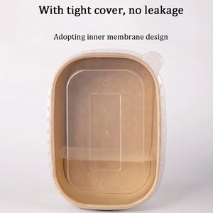 Cajas y Tazones Rectangulares de Papel Kraft Biodegradable Desechables de 450 ml/15 oz para Alimentos, Venta al por Mayor, Impresiones Personalizadas - Product Image 5