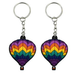 Llavero de Silicona y PVC con Diseño de <span class=keywords><strong>Globo</strong></span> Aerostático Arcoíris Promocional Personalizado de Fábrica - Product Image 3