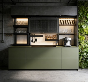 Gabinetes de Cocina Personalizados de Alta Gama de BALOM Group |   Negro, de Pared Simple, Hecho a Medida |   Moderno Azul Mate con Almacenamiento para Espacios Elegantes - Product Image 3
