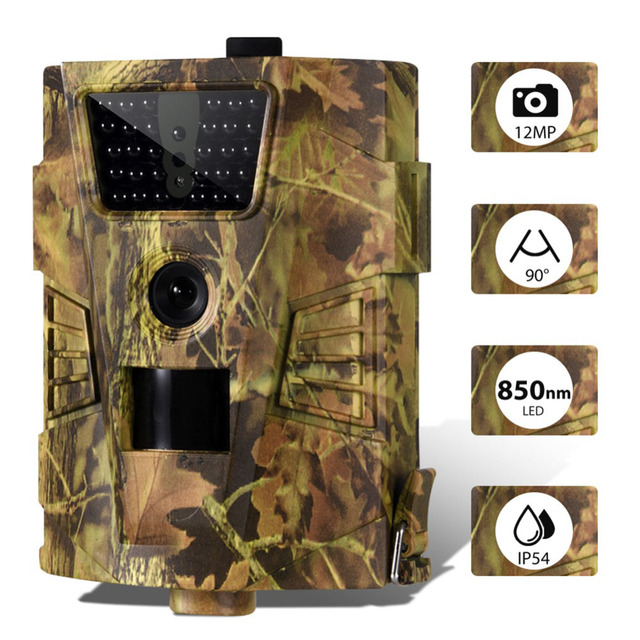 Suntekcam HT-001B Trail Camera 12MP 1080P Infrared LEDs Low Glow Hunting Camera IP65 Waterproof 120 Degree Angle Wild Camera