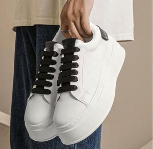 Zapatillas de tenis casuales de caña alta para hombre, primavera-otoño, tallas grandes, con suela gruesa, forro de malla, ligeras, con cordones, EVA, PU, sin cordones. - Product Image 2