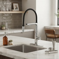 Robinet de cuisine extractible 3-en-1 avec capteur, filtration et eau chaude instantanée, double sortie, double tuyau, usage commercial et domestique, OEM