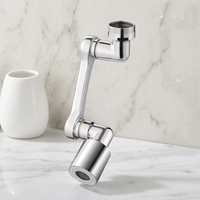 Robinet de cuisine contemporain en acier inoxydable avec extension rotative et bras pivotant à 360 degrés, buse anti-éclaboussures, design moderne