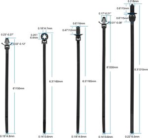 <span class=keywords><strong>110</strong></span> attaches-câbles noires à fixation par poussée pour l'installation automobile, tailles assorties, robustes, autobloquantes et résistantes aux UV - Product Image 3