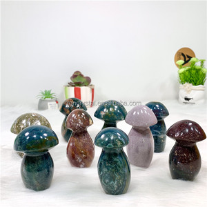 हाथ से नक्काशीदार मिश्रित पत्थर मिनी क्रिस्टल मशरूम शिल्प सजावट के लिए प्राकृतिक चिकित्सा ध्यान मशरूम शिल्प - Product Image 4