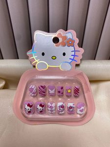 Qianya Kuromi Cartoon Kids Press on Nails-<span class=keywords><strong>Faux</strong></span> ongles imperméables faciles à appliquer pour bébés filles, ensemble de nail art pour enfants mignons - Product Image 5