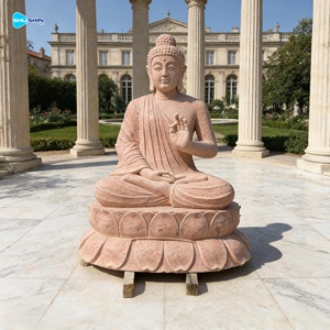 Estatua de Buda de Mármol Tallada a Mano <span class=keywords><strong>para</strong></span> Decoración de Jardín y Parque, Diseño Europeo, Duradera - Product Image 3