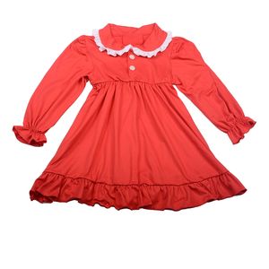 Robe trapèze mi-longue en coton imprimé personnalisée avec nœud tourbillonnant pour bébés et tout-petits, collection automne, vente en gros - Product Image 5