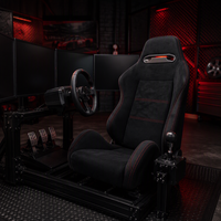 Siège en daim réglable EDDYSTAR noir universel pour simulateur de course, jeux et chaise de bureau, NE PAS UTILISER SUR ROUTE, UNIQUEMENT EN TOUT-TERRAIN