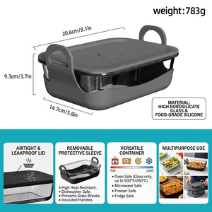 Nueva bandeja de vidrio para hornear con base y tapa de silicona para freidora de aire Ninja AF400 - Product Image 3