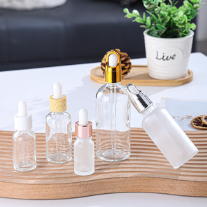Botellas cuentagotas de vidrio transparente, 15ml, 20ml, 30ml, vacías y esmeriladas para aceites esenciales, contenedores de muestra para suero para el cuidado de la piel - Product Image 3
