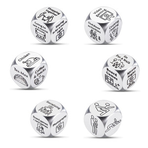 Happyjack <span class=keywords><strong>Dados</strong></span> de Juego de <span class=keywords><strong>Posturas</strong></span> Sexuales para Adultos, Personalizados, de Metal, D6, para Parejas, <span class=keywords><strong>Dados</strong></span> en Blanco Premium para Diversión - Product Image 1