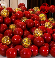 50 ballons en latex rouges, dorés et colorés, adaptés aux décorations de mariage, de fête d'anniversaire, d'anniversaire de couple, de cérémonie de remise des diplômes