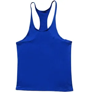 OEM Men's Vest Custom Printed 100% Cotton Gym Fitness Single Piece Sports Muscle Bodybuilding Vest For Men