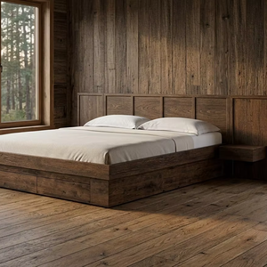 Cama de Plataforma Graz Teak Soft, Tamaño Queen/King, Cabecera con Panel Elegante, Diseño Moderno, Ecológica y Duradera para un Dormitorio Refinado - Product Image 3