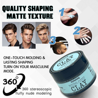 Marque privée 100ML Cire pour cheveux mats forte tenue pour hommes Superbe argile mate texturante