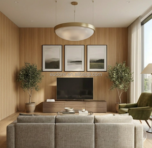 Panneau mural décoratif moderne en charbon de bambou, grain de bois, imperméable et ignifuge, pour salle de sport, salon et usage extérieur, résistant à la chaleur - Product Image 1