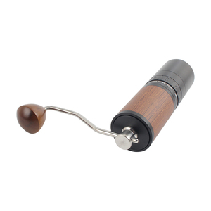 Moulin à café manuel en acier inoxydable de qualité supérieure avec réglage externe de la finesse de mouture, finition grain de bois - Product Image 4