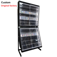 Présentoirs de Vitrine LED PSA TCG à Éclairage Simple Face pour Cartes Gradées, Supports Métalliques Repositionnables pour Magasins de Cartes à Collectionner
