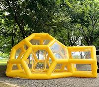Dôme gonflable transparent en PVC pour enfants, maison à bulles de football gonflable avec tunnel, pour fêtes, camping et événements