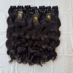 Paquets de cheveux humains droits doublement étirés Vendeur de cheveux brésiliens bruts droits et bouclés Paquets de cheveux bruts brésiliens - Product Image 1