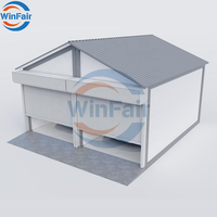 Garage conteneur préfabriqué démontable WinFair à prix compétitif, portable, 20 pieds, toit triangulaire