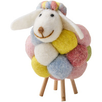 Ornements en feutre et flanelle doux en forme de mouton, style dessin animé nordique, colorés, parfaits pour les cadeaux de déménagement ou de nouvelle maison