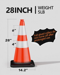 Cam PVC nón an toàn giao thông nón 700mm với màu đen Trọng Cơ sở nhựa cảnh báo giao thông sản phẩm - Product Image 6