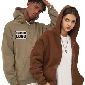 Sudaderas con Cremallera Personalizadas con Logotipo 2026, 420 Gramos, Sudaderas con Cremallera Extra Grandes de Felpa de Algodón Grueso de Alta Calidad - Product Image 1