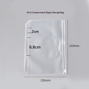 Protège-cahier transparent en PVC à 6 anneaux, rechargeable, avec fermeture à pression, A5/A6, pour journal créatif, agenda, fournitures de bureau et scolaires, cadeau - Product Image 4