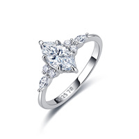 Bague en moissanite marquise en argent sterling 925, 5x10mm, 1ct, VVS1, couleur D, 3 couleurs, US 5-9, bijoux pour femmes