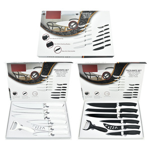 <span class=keywords><strong>Set</strong></span> di 8 <span class=keywords><strong>Coltelli</strong></span> da Cucina in Acciaio Inox Antiaderenti Bianchi con Confezione Regalo - Product Image 4